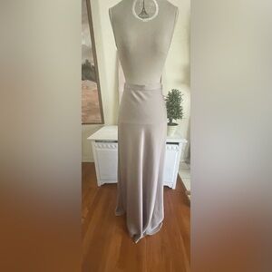 BCBGMaxAzria Taupe Maxi Flowy Skirt